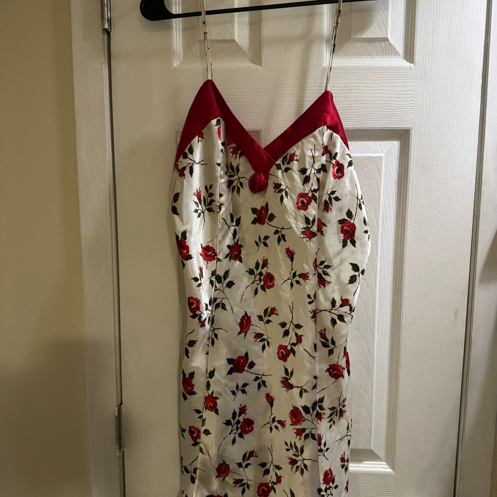 VINTAGE 90s Kathy Iraland Women’s Floral Satin Slip Dress Large